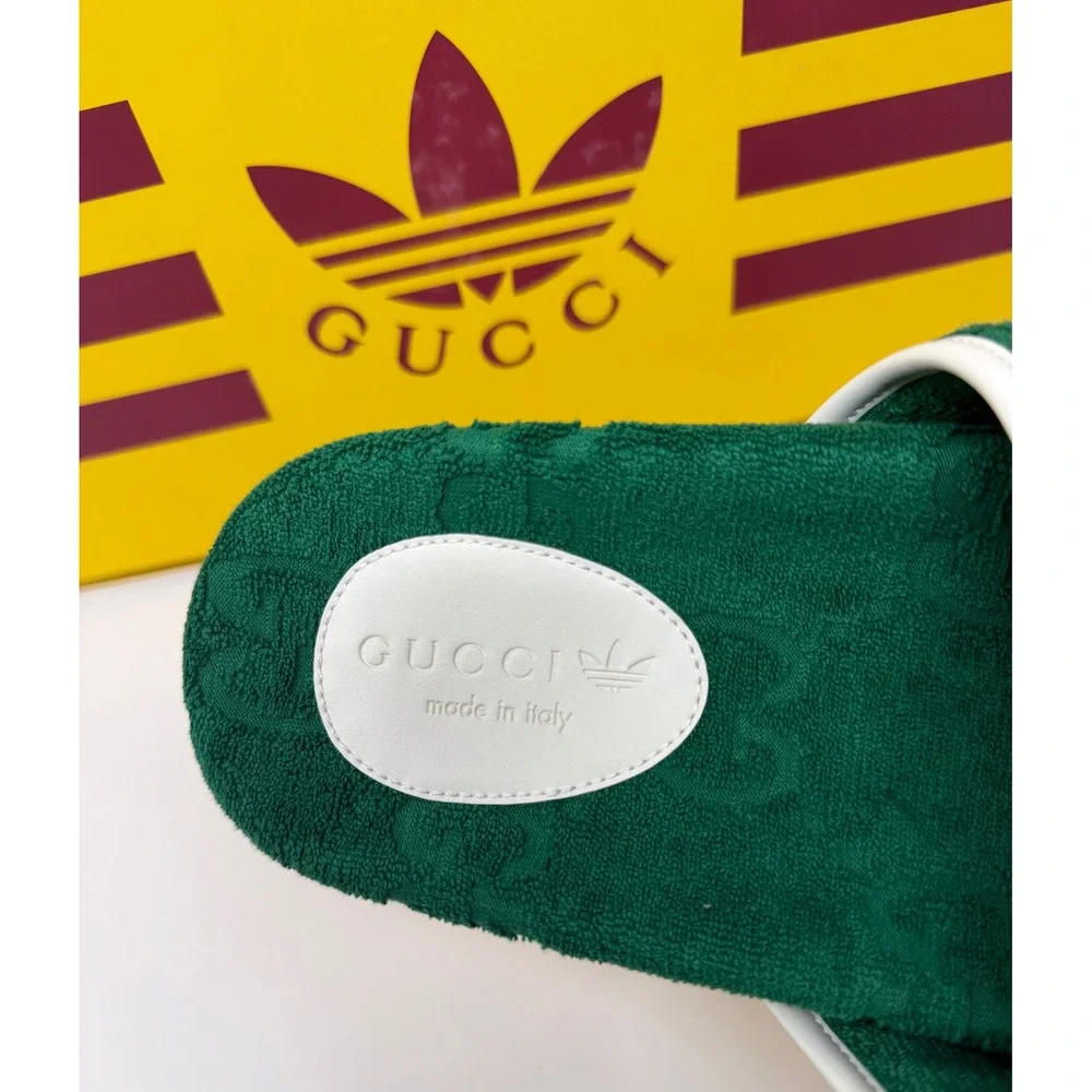 Gucci X Adidas GG Platform Sandal Green Size 12 US 11 EU